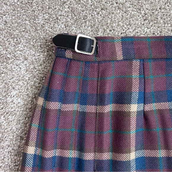 VTG Pitlochry Knitwear 100% Wool Plaid Pleated Tartan Kilt Skirt Scotland Sz 10 - Picture 4 of 9